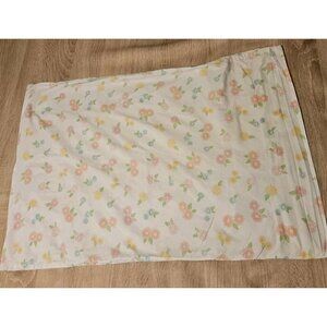 Pottery Barn Kids White Floral Standard Size Pillowcase Sham 100% Cotton
